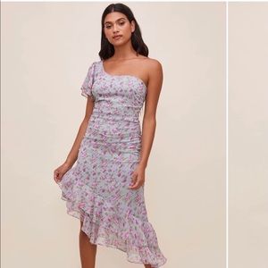 Lisa Floral One Shoulder Dress ASTR